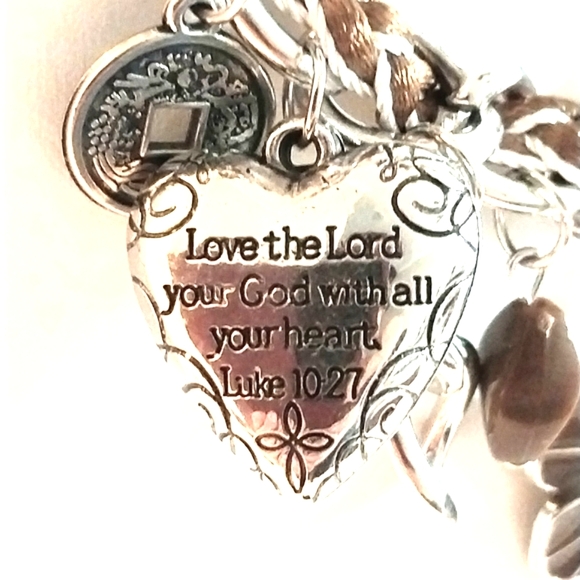 Paparazzi Silver and Brown Beaded Necklace with Charms - Picture 3 of 3